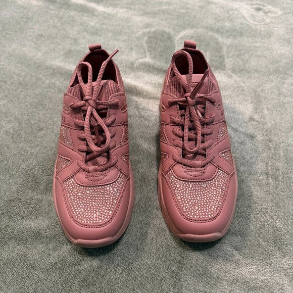 Guess Women Nude Pink Lace Up Sneakers Nude Pink Size 6 - Picture 1 of 5